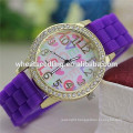 2015 Trendy love heart dial round silicone rubber watch